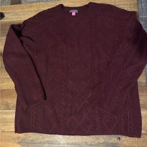 Vince Camuto Deep Burgundy Knit Top